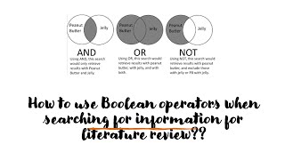 Literature Review - How to use Boolean operators when searching for information??