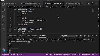 Algoritmos e Programação - Aula de Funções - Passagem de parâmetros e escopo de variáveis - Python