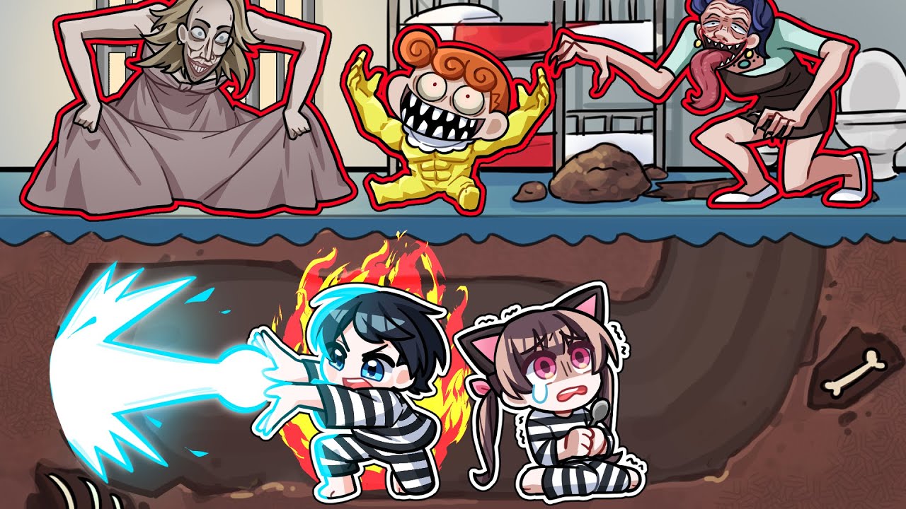 *이건 꼭 보세요!* 경찰과도둑!! 초능력으로 교도관을 피해 감옥에서 탈옥해라? 개사기 능력으로 땅굴 팝니다ㅋㅋ (마인크래프트 잉여맨)