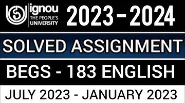 BEGS 185 SOLVED ASSIGNMENT 2023-24 | BEGS 185 SOLVED ASSIGNMENT 2023 24 IN ENGLISH | BEGS 185