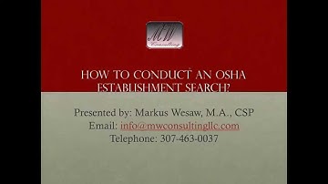 How to do an OSHA establishment search. By Markus Wesaw®