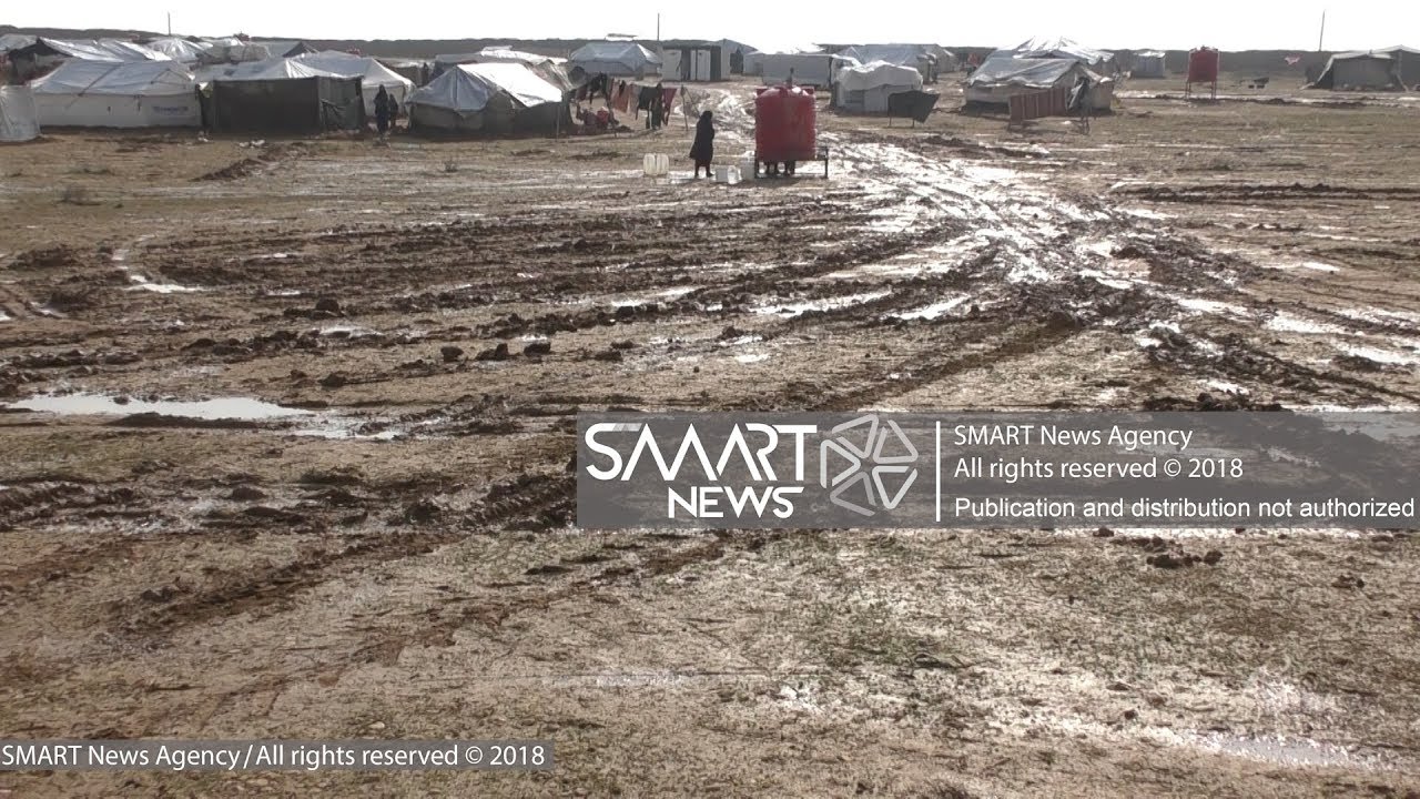 معاناة 9 آلاف نازح في مخيم السد بالحسكة بعد غرق خيامهم