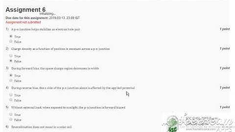 NCER NPTEL Assignment no 6 solution 2019