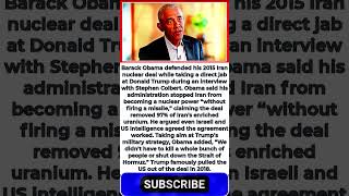 Obama Defends His Iran Deal With Jab at Trump’s War: ‘We Didn’t Have to Kill’