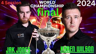 final Jak Jones VS Kyren Wilson World Snooker Championship 2024 full Frame 26 27 28 29 Session 4