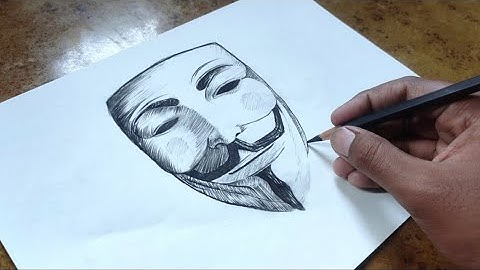 How to draw V for vendetta mask / easy hacker mask drawing step by step / easy joker drawing