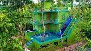 40 Minutes Of Work In Build Mud House And Swimming Pool With Waterpark Slide