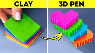 3D-PEN VS. POLYMER CLAY CRAFTS | Colorful DIY Accessories, Jewelry And Miniature Ideas