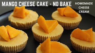 MANGO CHEESECAKE With HOMEMADE CREAM CHEESE | How to Make Mango Cheese Cupcakes