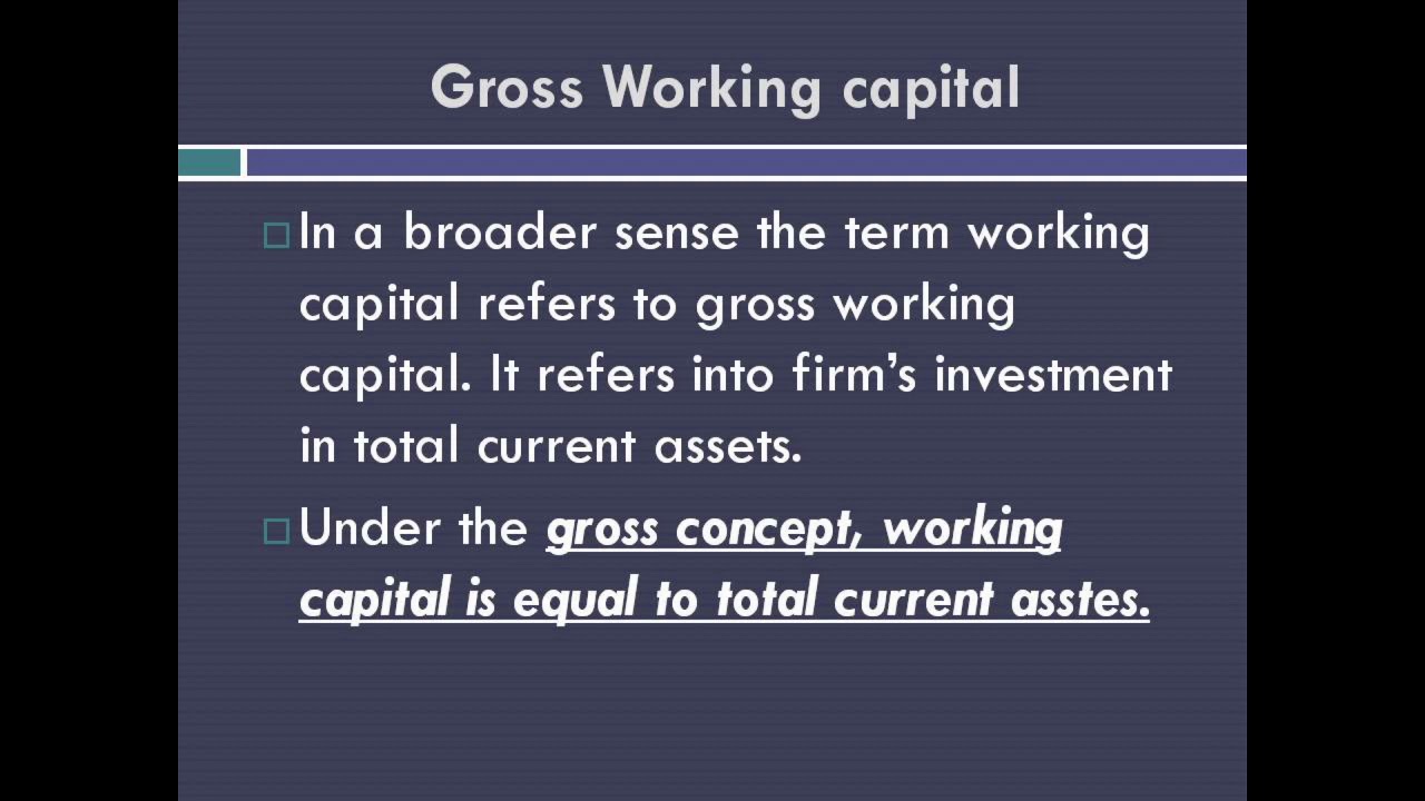 Working capital , gross and net working capital YouTube