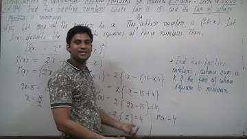 Find two positive numbers whose sum is 15 and the sum of whose squares is minimum.