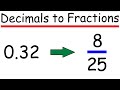 Converting Decimals to Fractions Quiz