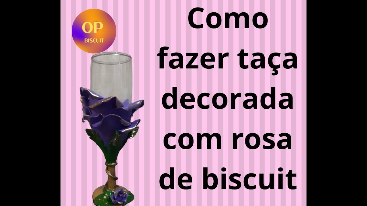 COMO FAZER TAÇA DECORADA COM ROSA DE BISCUIT - 1