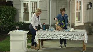 Barbara King Indoor/Outdoor Faux Lace Tablecloth w/ Vine Deisgn on QVC