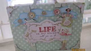 Altered Vintage Suitcase /Handmade Shabby Chic Tilda suit case gift box/