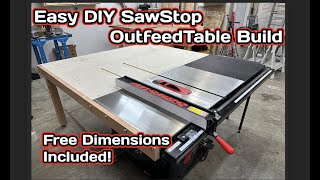 Easy DIY SawStop Outfeed Table || How to Make a Table Saw Outfeed Table