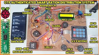 OTP Authenticated Smart Ration Distribution System Using RFID & GSM SMS Alert With Raspberry Pi Pico