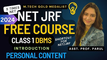 NET JRF FREE COURSE CLASS 1 DBMS Introduction | UGC NET 2023 |