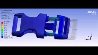 Ansys Structural nonlinear - Consumer snap-fit (Bag buckle)