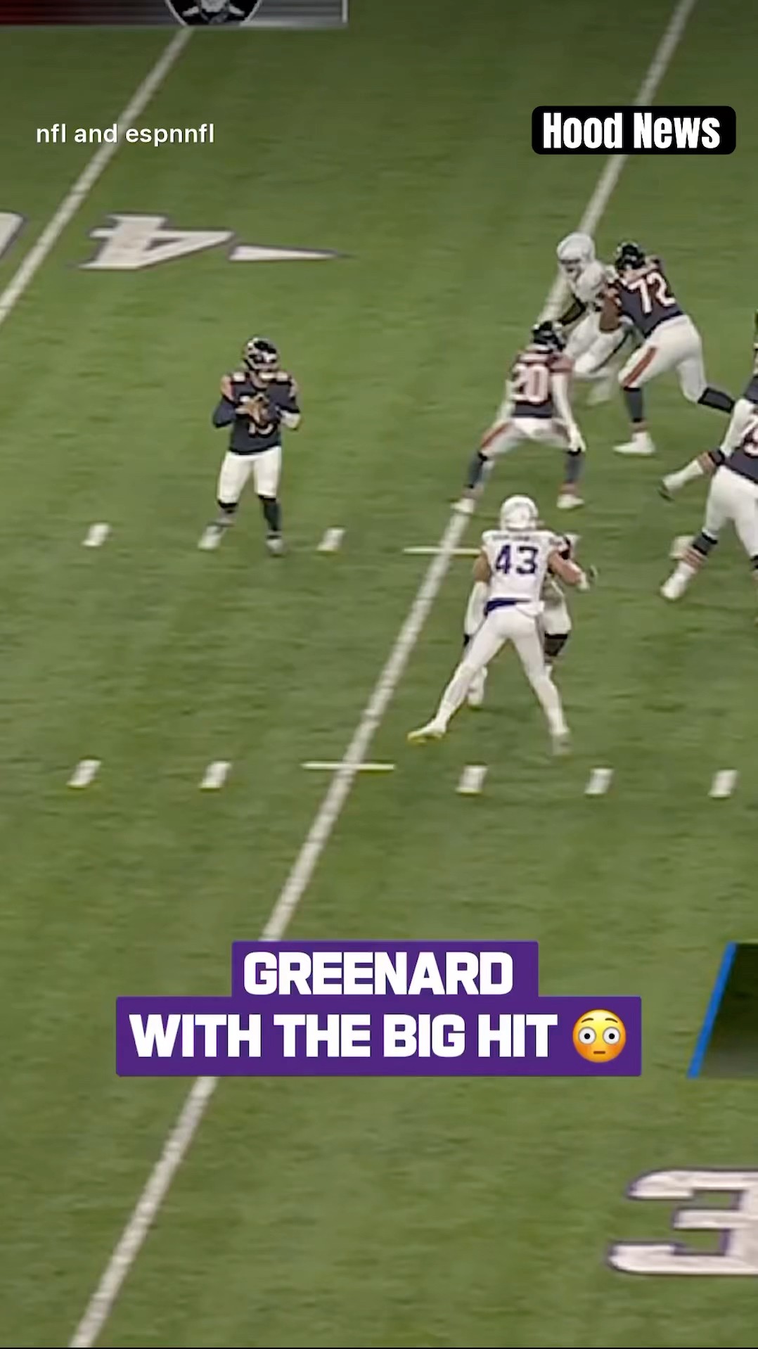 Greenard with the big hit #hoodnews #minnesotavikings #calebwilliams #JonathanGreenard #omg #how