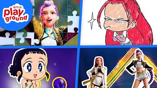 huntr x concert sticker challenge kpop demon hunters netflix