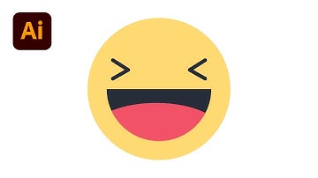 How to draw facebook HaHa emoji in adobe illustrator