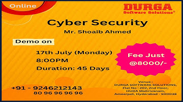 Cyber Security Online Training @ DURGASOFT