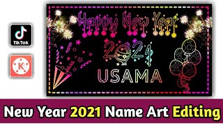 Trending Happy Name Year 2021 Tiktok Name Art Editing | Colourful Name Art Editing | Usama Rajput. screenshot 5