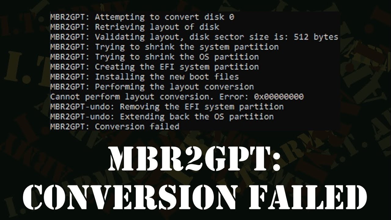 MBR-2. Mbr2gpt. Mbr2gpt /convert /allowfullos. Cannot find Room for the EFI System Partition.