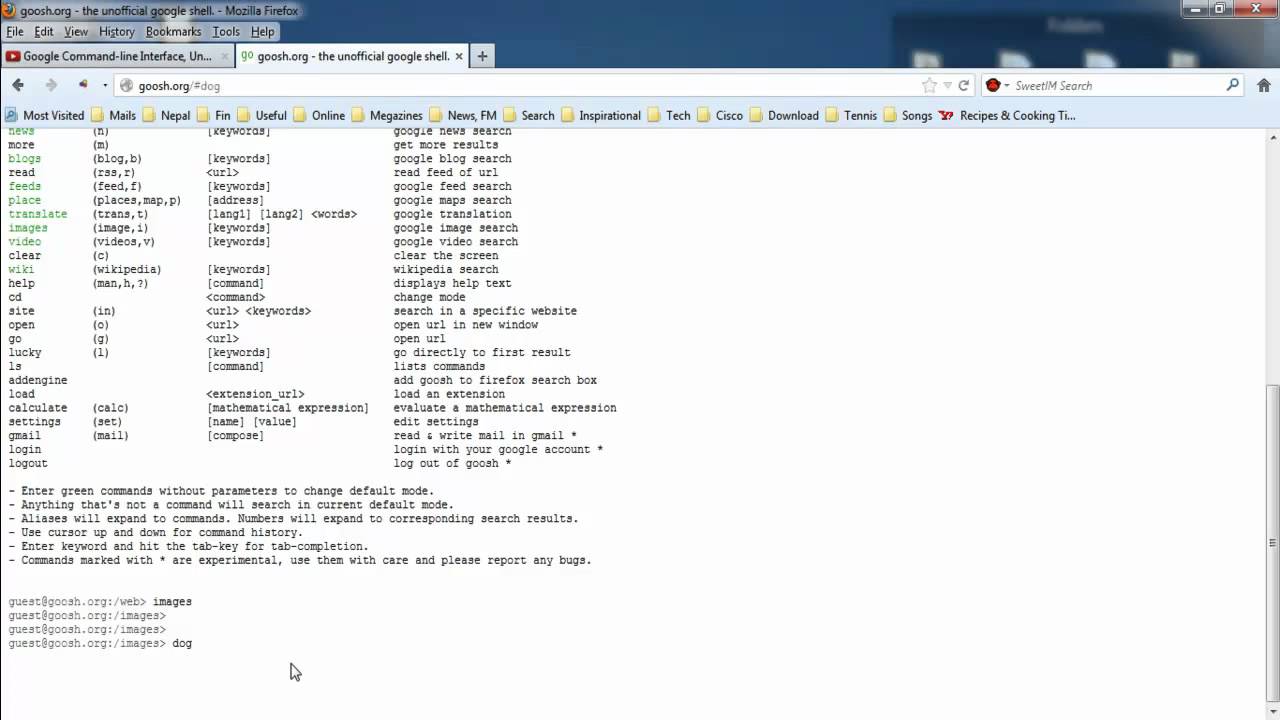 Google command-line interface, unofficial - YouTube