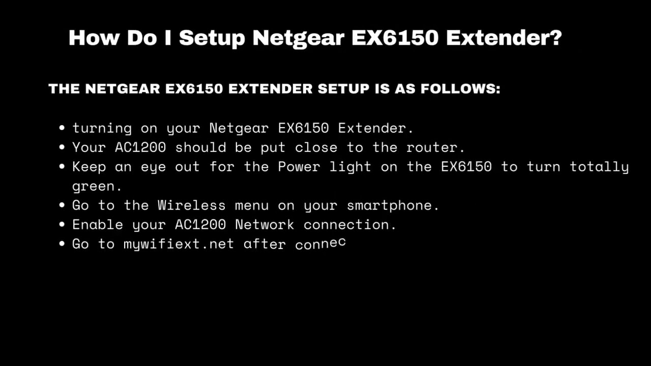 Netgear EX6150 Extender Setup