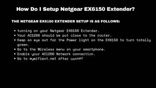 Netgear EX6150 Extender Setup