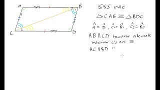 Grade 10 Math: Opposite sides are parallel in a parallelogram