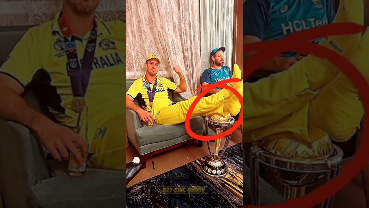 ⁣Australian Insulted The Worldcup Trophy 🏆 || ICC Worldcup 2023 || #mitchellmarsh #worldcup2023 #icc