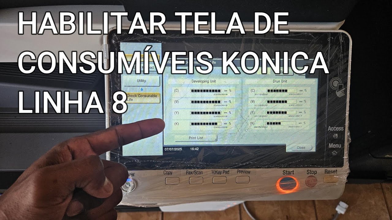HOW TO ENABLE THE CONSUMABLES SCREEN ON KONICA 8 SERIES - YouTube