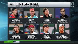 Tennis Channel Live: 2020 ATP Finals Lineup