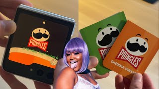 🧡samsung galaxy z flip 5💚 pringles flipsuit nfc card ￼unboxing (cupcakke remix)