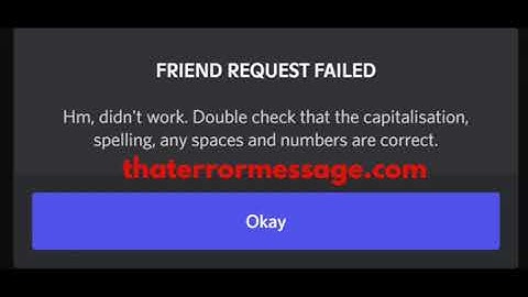 Friend request failed (Discord)