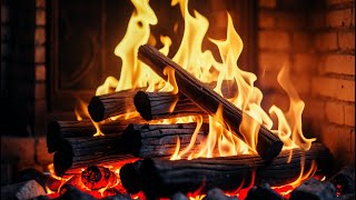Cozy Hearth Glow — 12H Warm Flames & Gentle Crackling Fire in a Rustic Fireplace Setting
