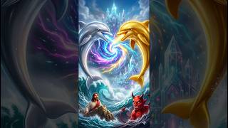 🐬✨ Jesus vs Devil | Magical Silver Dolphin Story 🌊 Viral AI Animation #Shorts #Jesus ✨🐬