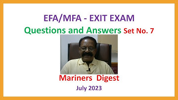 EFA/MFA - EXIT EXAM - Questions and Answers Set No. 7