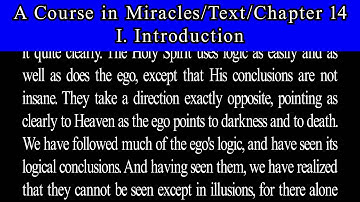A Course in Miracles Text Ch 14.   0 Introduction