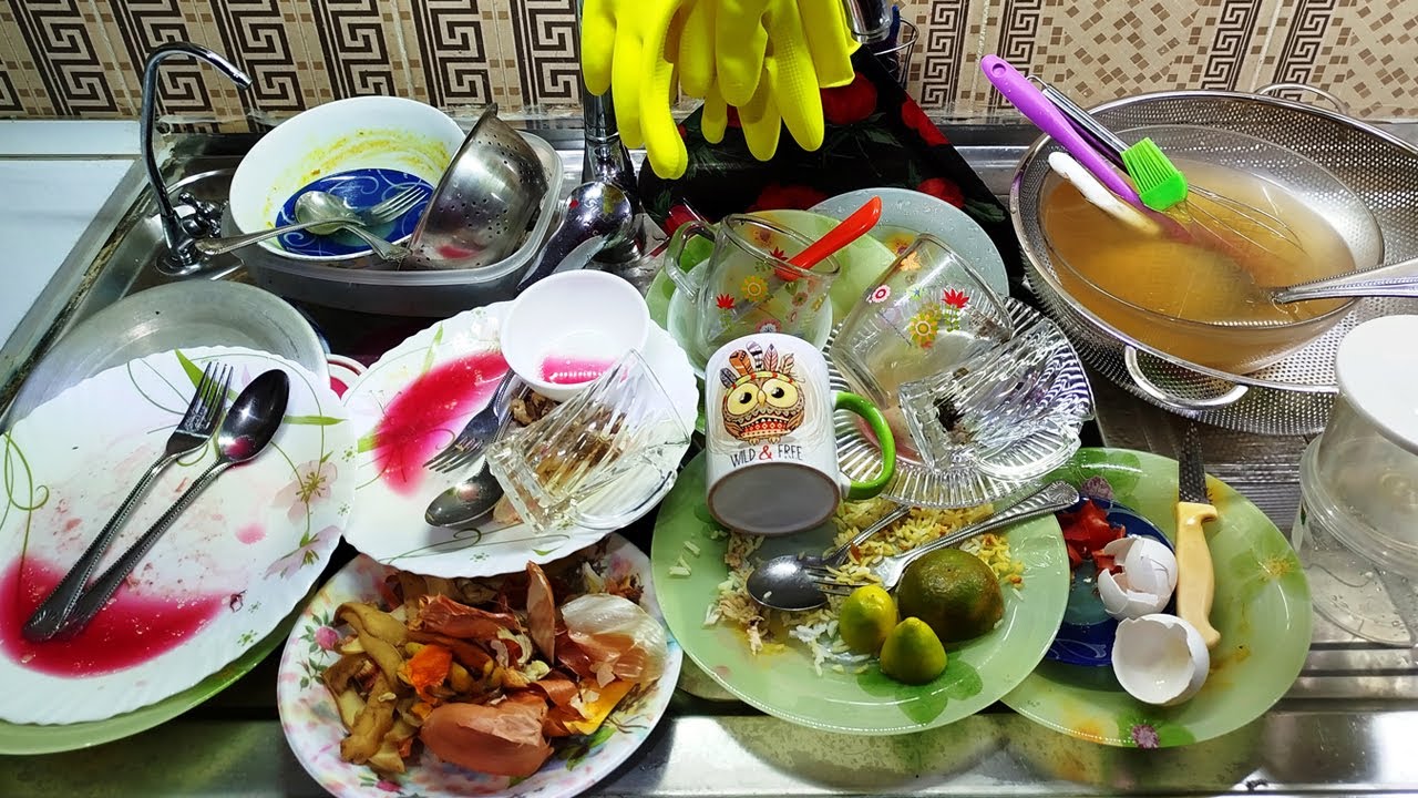 Dishwashing Late Night Kitchen Cleanup | Deep & Relaxing Water Sounds ASMR