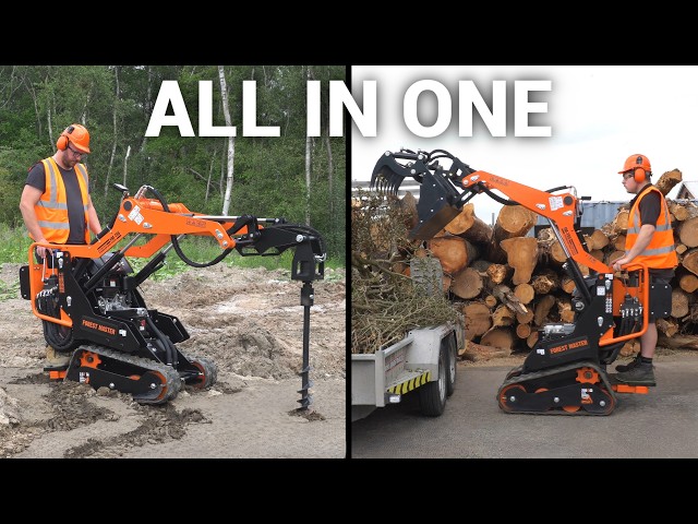One Machine DOES IT ALL: Forest Master FM-TSS Stand-On Mini Skid Steer Loader