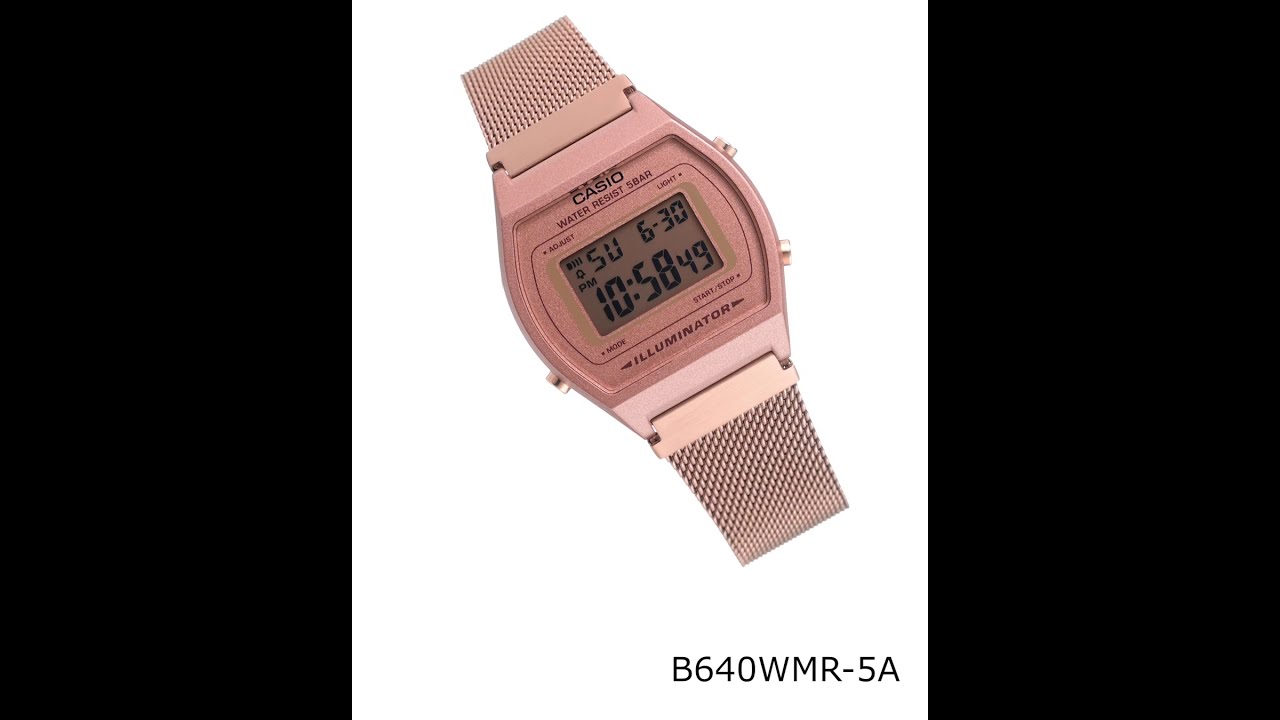B640WMR-5ADF (D216) Mesh Band Rose Gold Vintage Collection Digital - YouTube