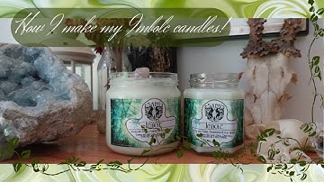How to make scented candles! Handmade vegan candles with Herbs and Crystal for Imbolc.