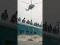 Helicopter Rescues Passengers Stranded on Flooded Train #viral #shorts