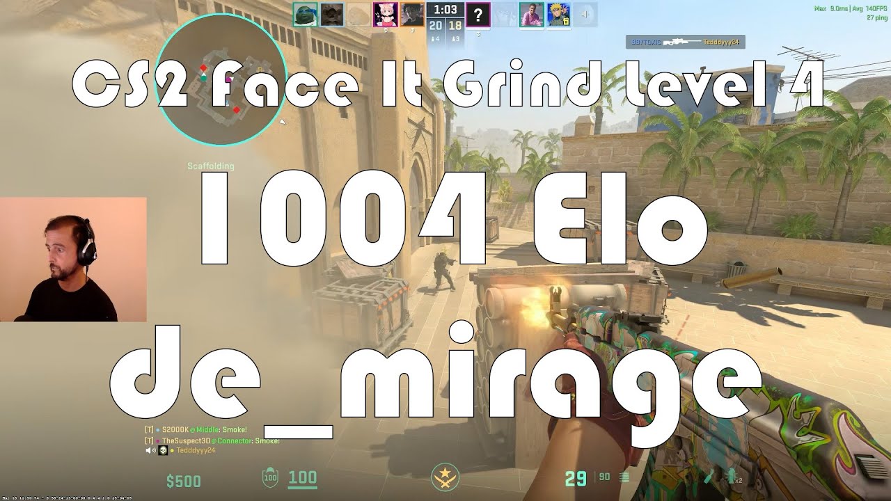 CS2 Face-It Grind - Face-It Level 4 - 1004 Elo - de_mirage - YouTube