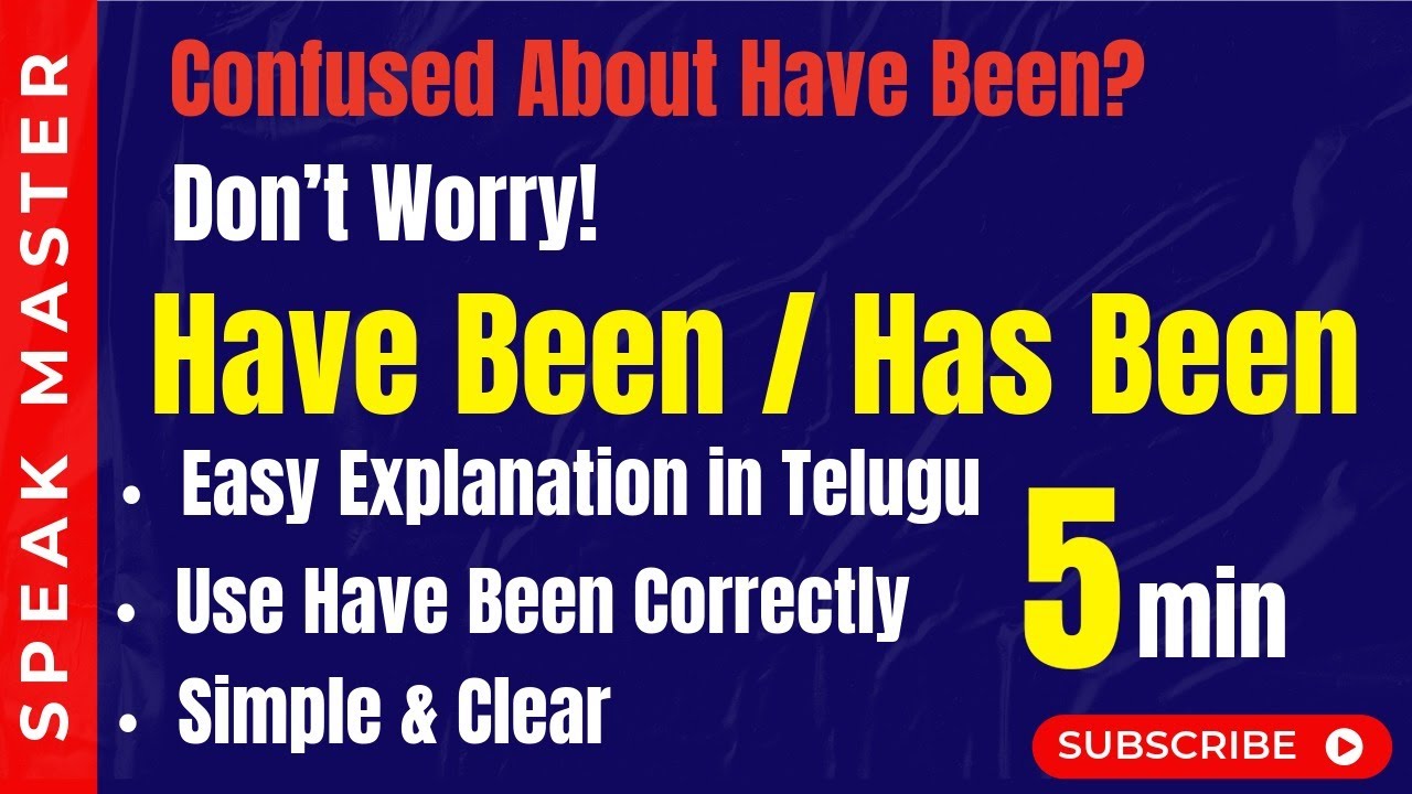Has Been / Have Been Explained in Telugu | Easy English Grammar