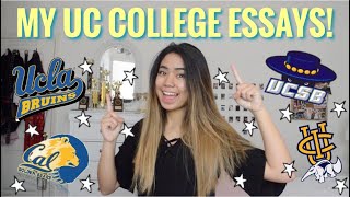 READING MY COLLEGE ESSAYS! (THE ESSAYS THAT GOT ME INTO UCLA, UC BERKELEY, UCSB, UCI)